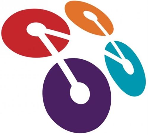 New Tech Network logo - 4 colored disks connected by the letter N
